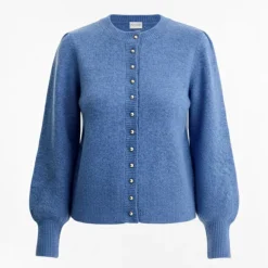 Clearance IN FRONT Pearl Cardigan, , L Blue