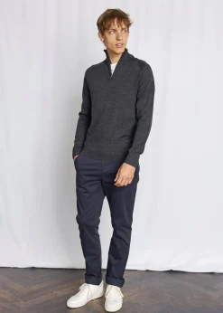 Clearance Bruun & Stengade Pelle Regular Fit Striktrøje, , XL Grey