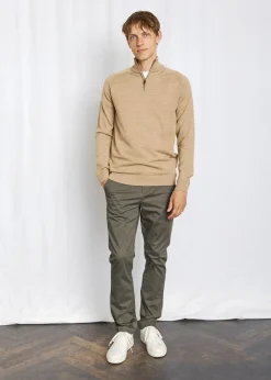 Bruun & Stengade Pelle Regular Fit Striktrøje, , L Light Brown