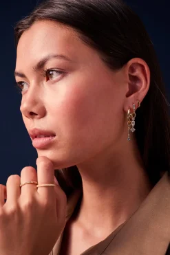 Discount Sif Jakobs Jewellery Pendolo Tre Ørerings Vedhæng, Guld/Hvid