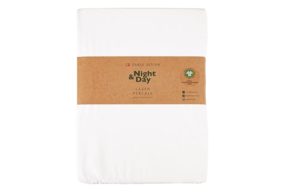 Sale Night and Day Percale Glat Lagen, , 150x260 cm Hvid