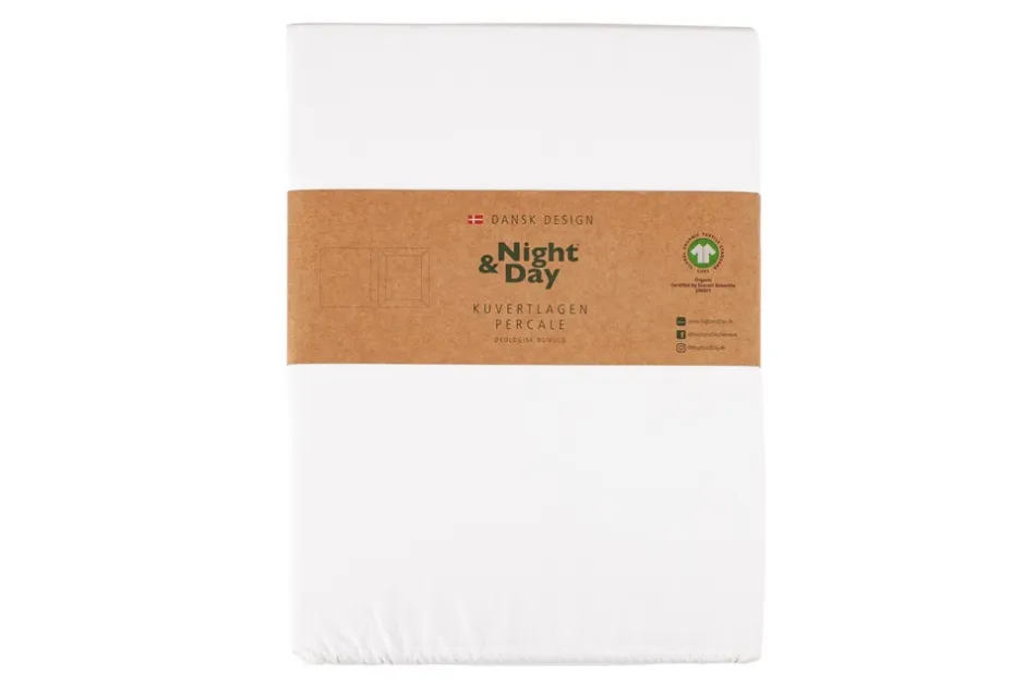 Night and Day Percale Kuvertlagen, Hvid, 180x200 cm* Lagner