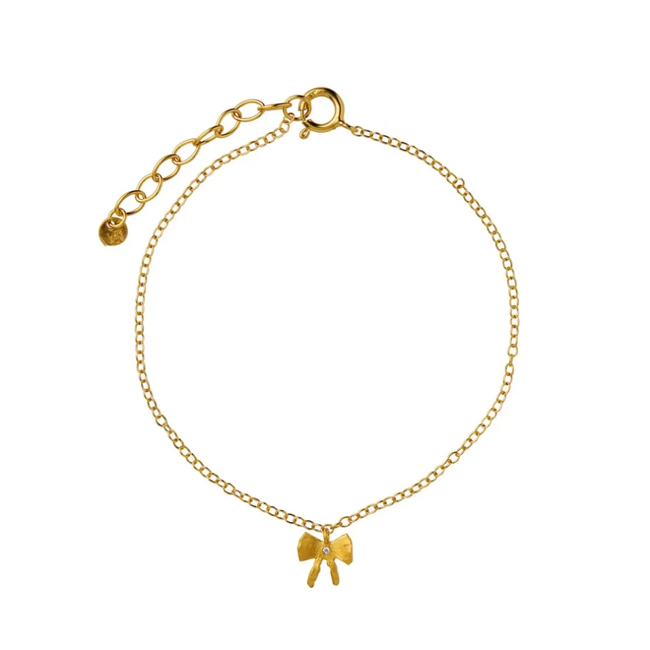 Clearance Stine A Petit Bow Armbånd, , 18 cm Goldplated