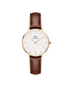 Outlet Daniel Wellington Petite St Mawes ADW00100552 Dameur, , 28 mm Guld/Brun