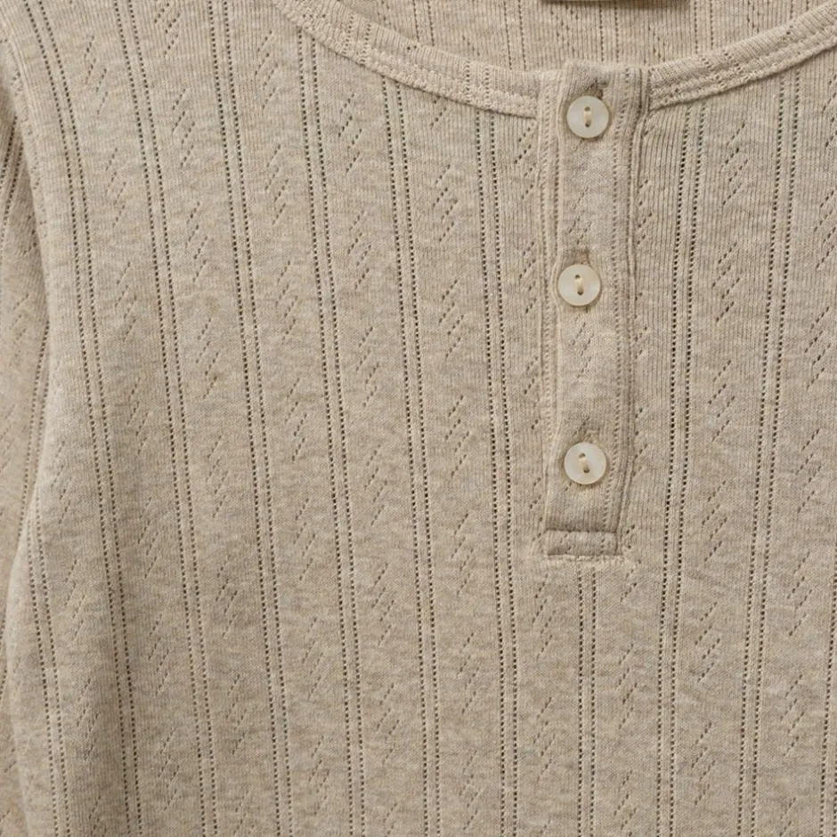 New Sofie Schnoor Petriciasy Pointelle T-shirt, , 140 cm Beige