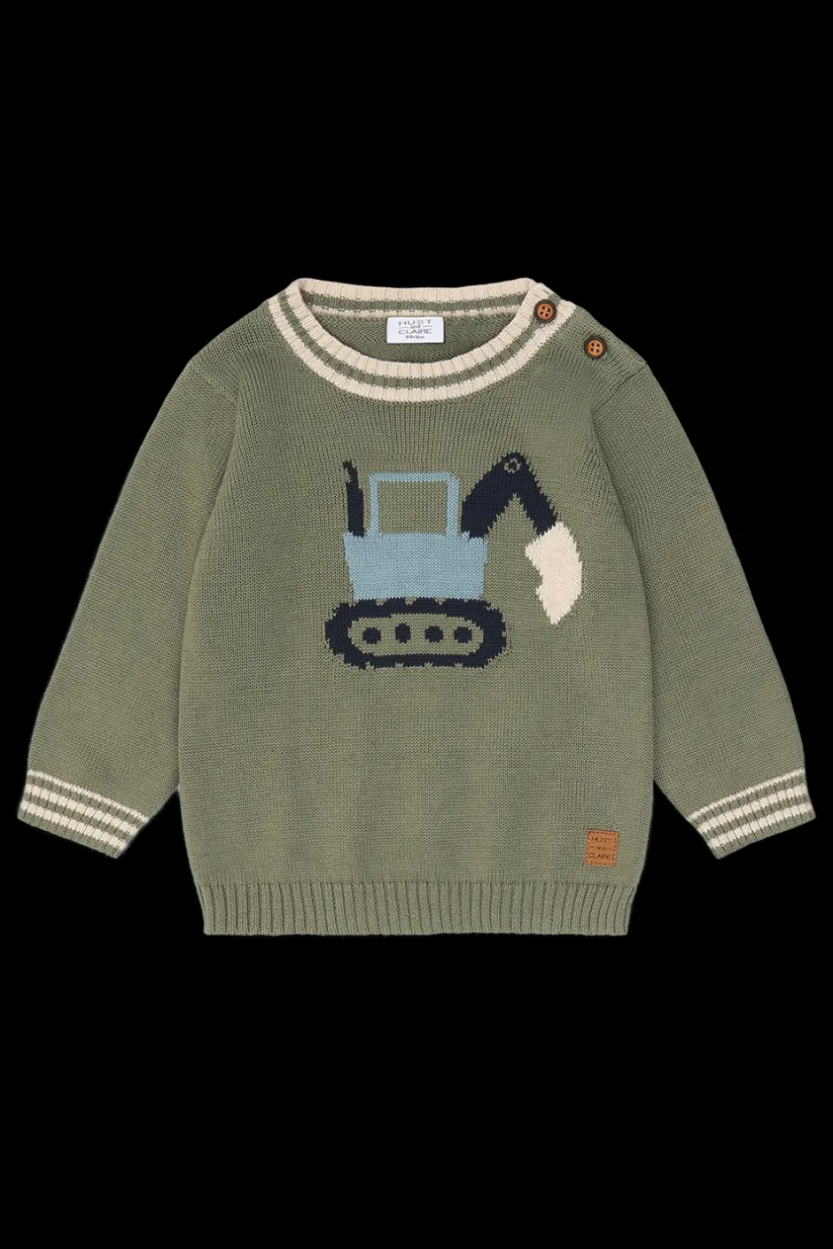 Hust & Claire Pilou Backhoe Striktrøje, , 80 cm*Børn Strik & Sweatshirts