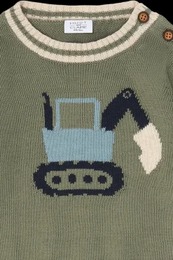 Hust & Claire Pilou Backhoe Striktrøje, , 80 cm*Børn Strik & Sweatshirts
