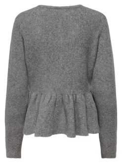 Outlet ONLY Piruet Peplum Cardigan, , M Light Grey Melange