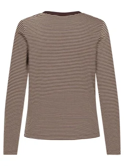 Hot JDY Pisa Langærmet T-shirt, , S Coffee Bean Sandshell Stripe