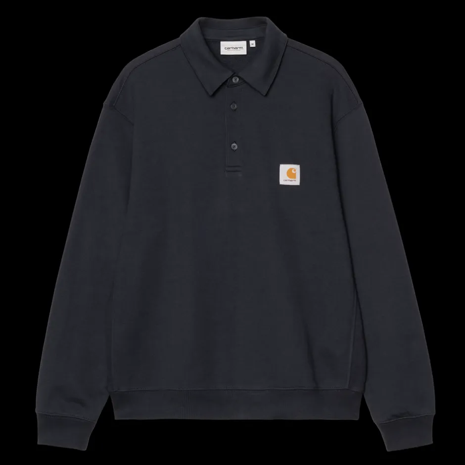 New Carhartt WIP Polo Sweatshirt, , XS Deep Night