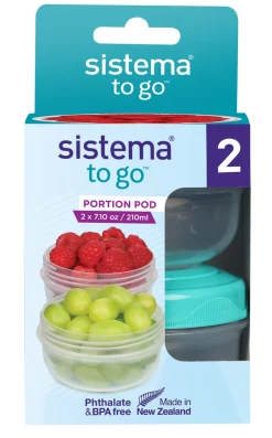 Sistema Portion Pod To Go 2-pak Opbevaringsbøtte, , 210 ml* Opbevaring