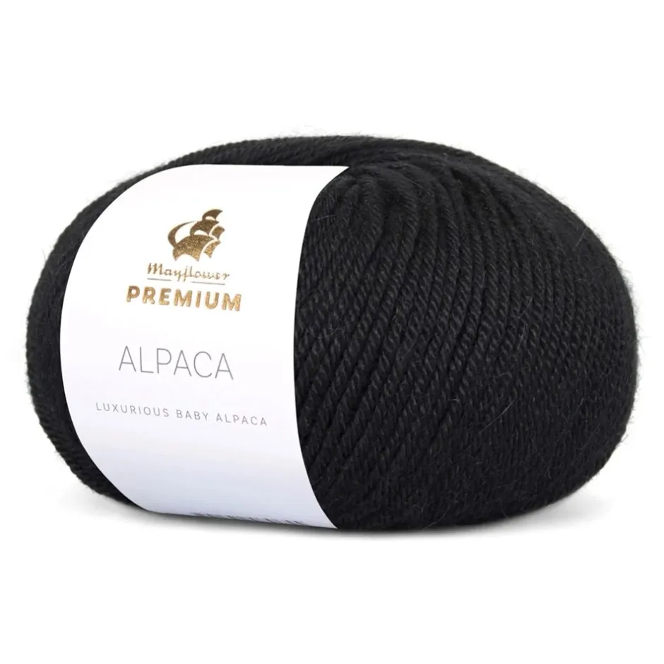 Clearance Mayflower Premium Alpaca Garn, , 50 g 008 Sort