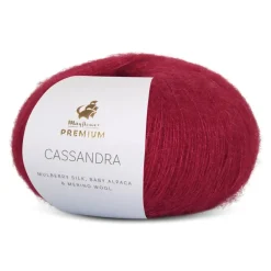 Hot Mayflower Premium Cassandra Garn, 25 g 023 Dyb Rød