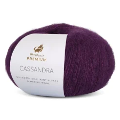 Outlet Mayflower Premium Cassandra Garn, , 25 g 030 Mørk Blomme