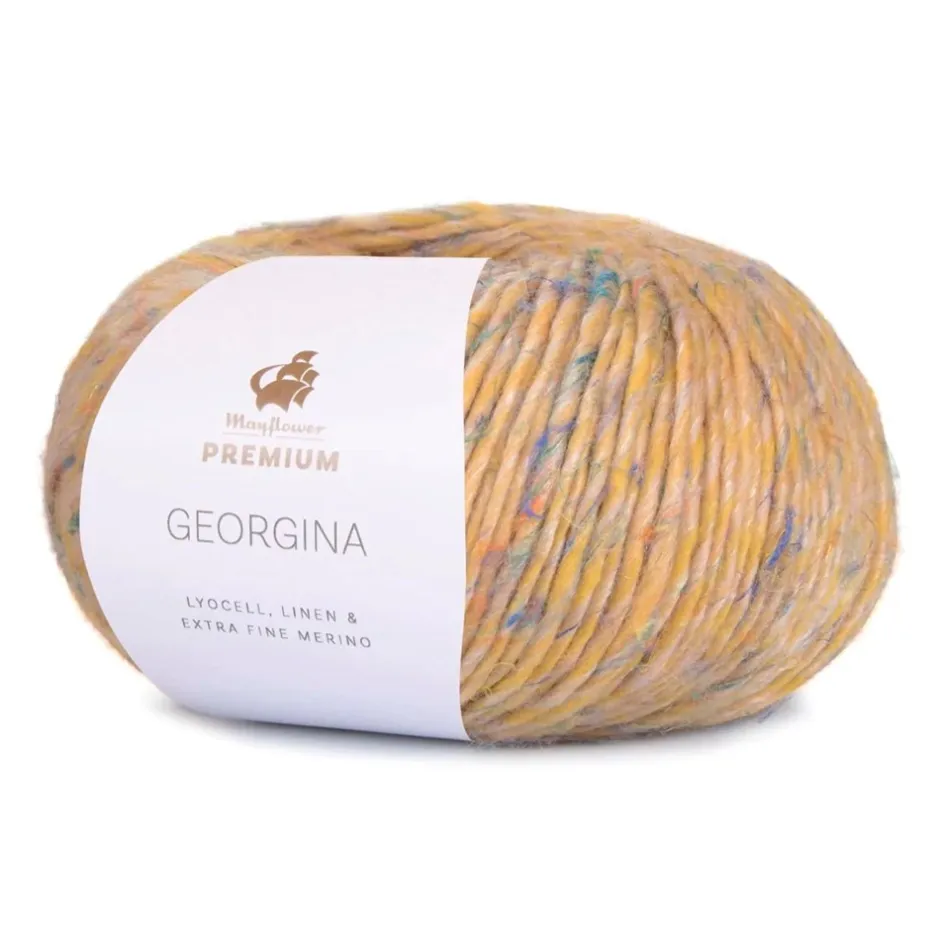 New Mayflower Premium Georgina Garn, , 50 g 010 Lys Okker