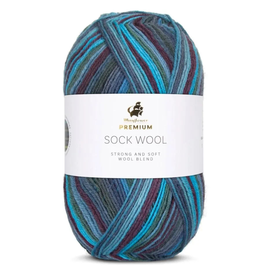 Outlet Mayflower Premium Sock Wool Ocean Garn, , 100 g 001 Atlanterhavet