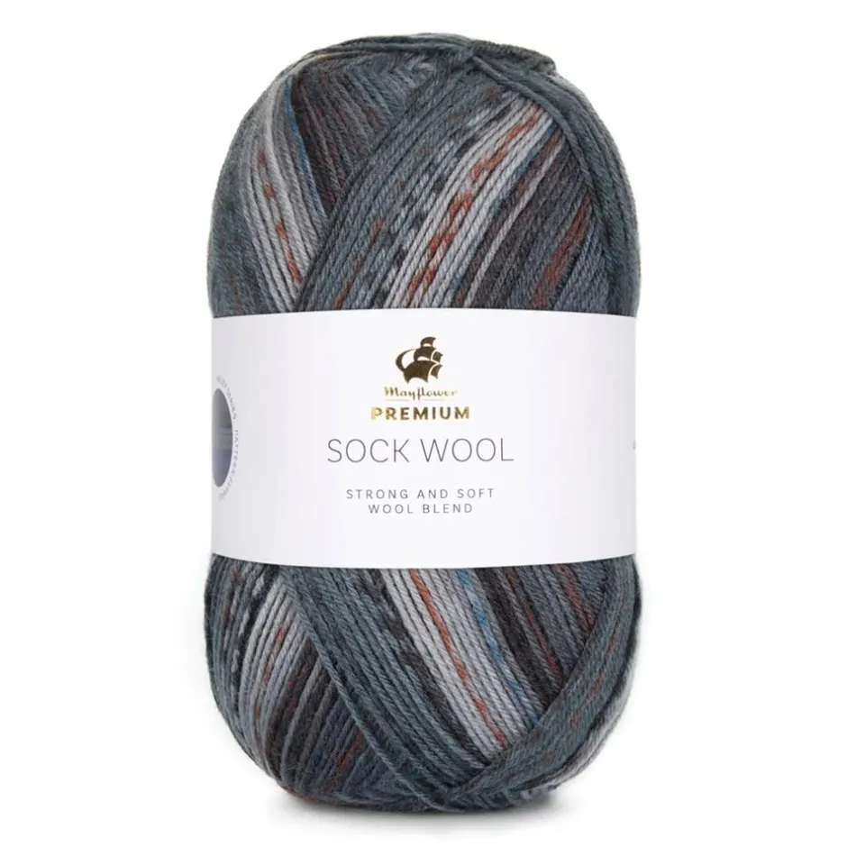 Sale Mayflower Premium Sock Wool Valley Garn, , 100 g 006 Skifergrå