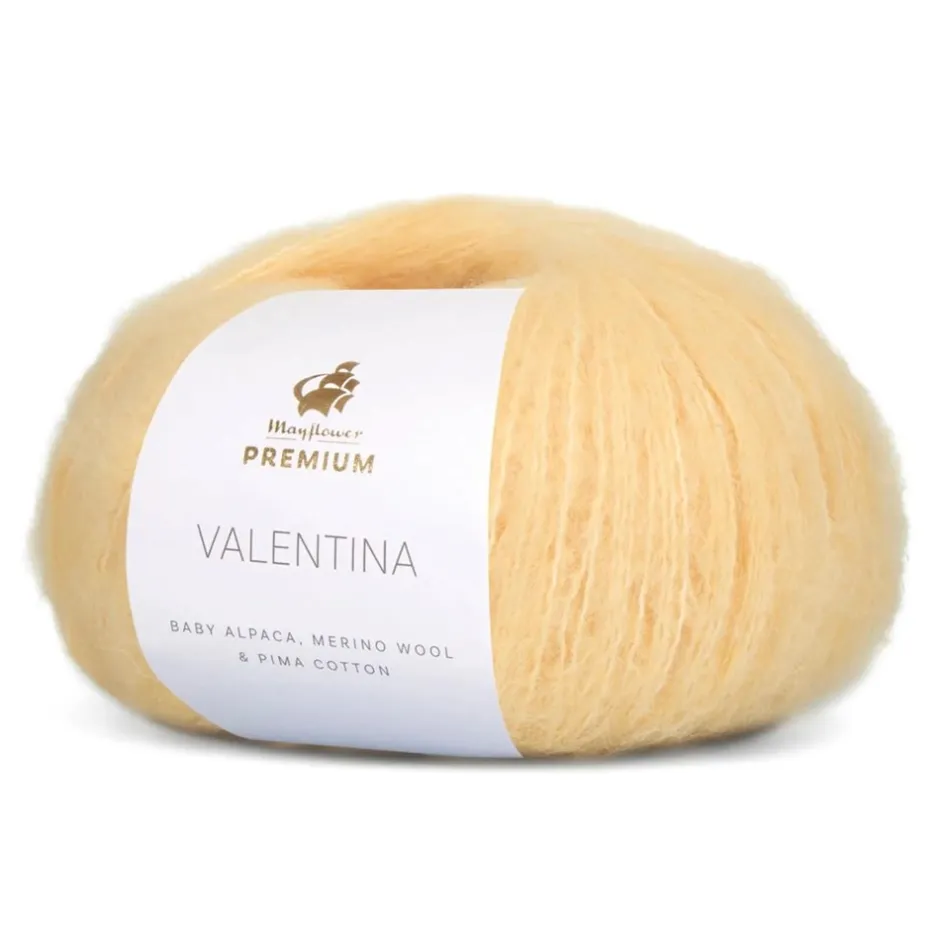 Clearance Mayflower Premium Valentina Garn, , 50 g 012 Citronmarengs