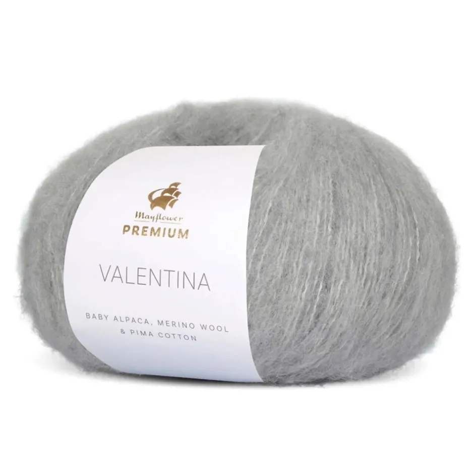 New Mayflower Premium Valentina Garn, , 50 g 005 Sølvgrå