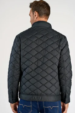Outlet Bison Quilted Biker Jakke, , XL Black