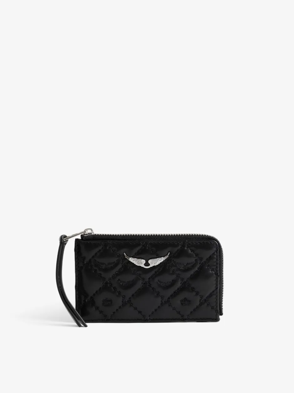 Outlet Zadig & Voltaire Quilted Monogram Kortholder, Black