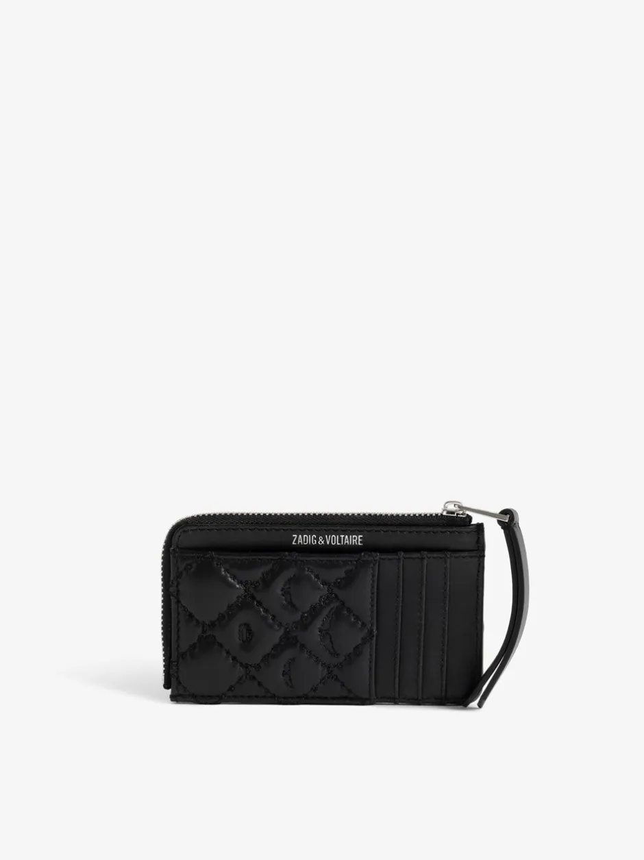 Outlet Zadig & Voltaire Quilted Monogram Kortholder, Black