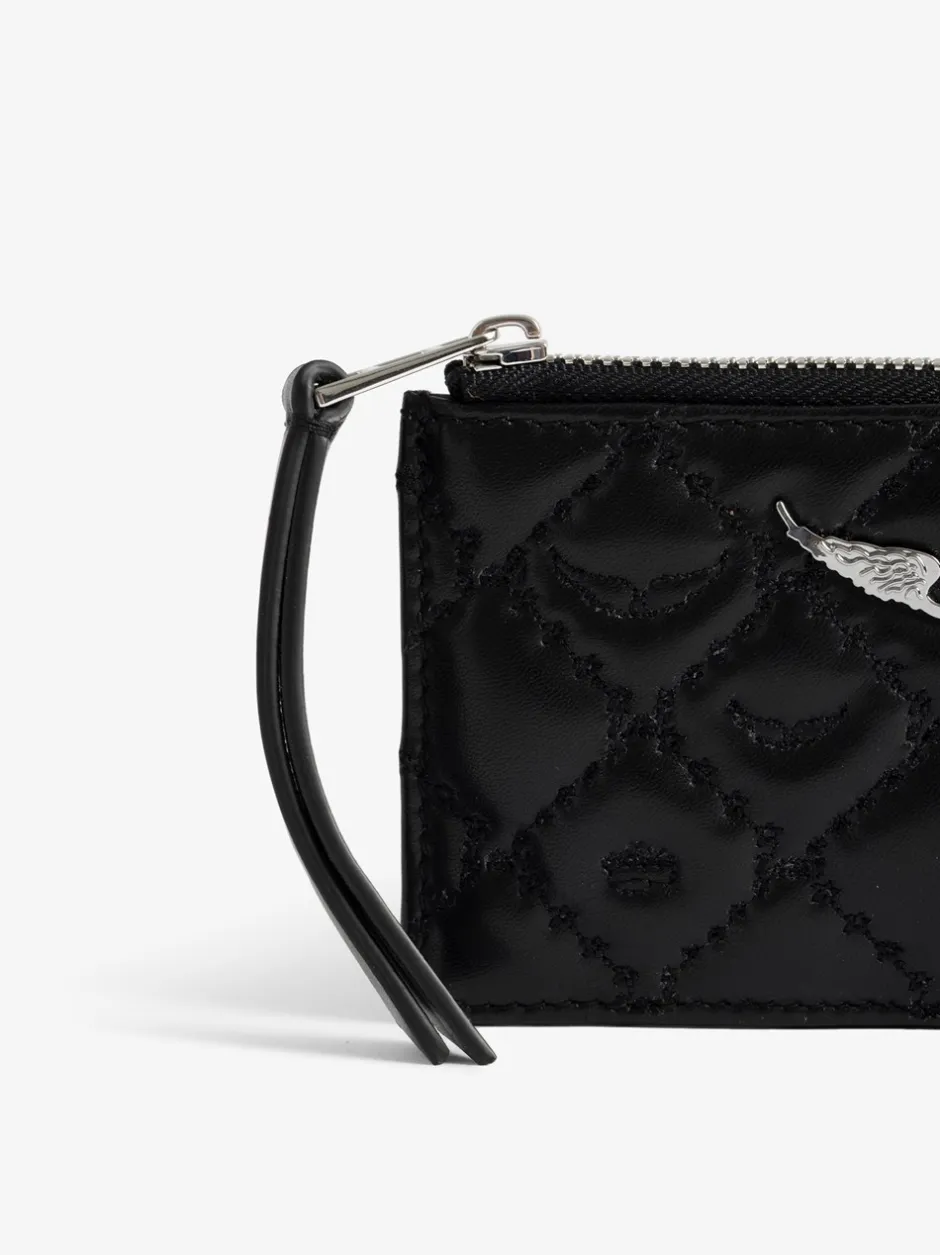Outlet Zadig & Voltaire Quilted Monogram Kortholder, Black