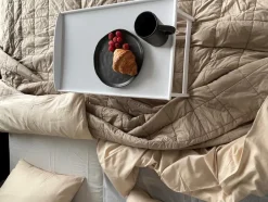OMHU Quiltet Percale Sengetæppe, , 260x260 cm* Sengetæpper
