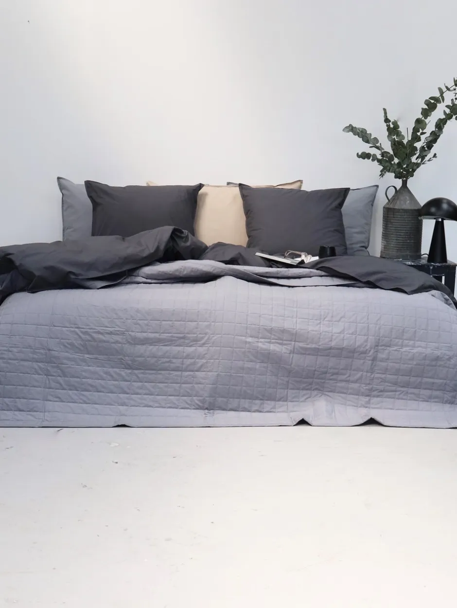 Best OMHU Quiltet Percale Sengetæppe, , 260x260 cm Grå