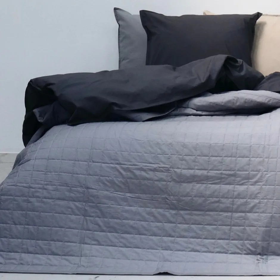 Best OMHU Quiltet Percale Sengetæppe, , 260x260 cm Grå