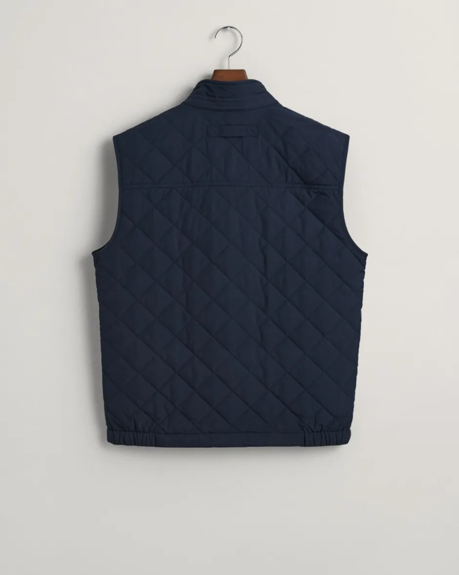 New GANT Quiltet Windcheater Vest, , L Evening Blue