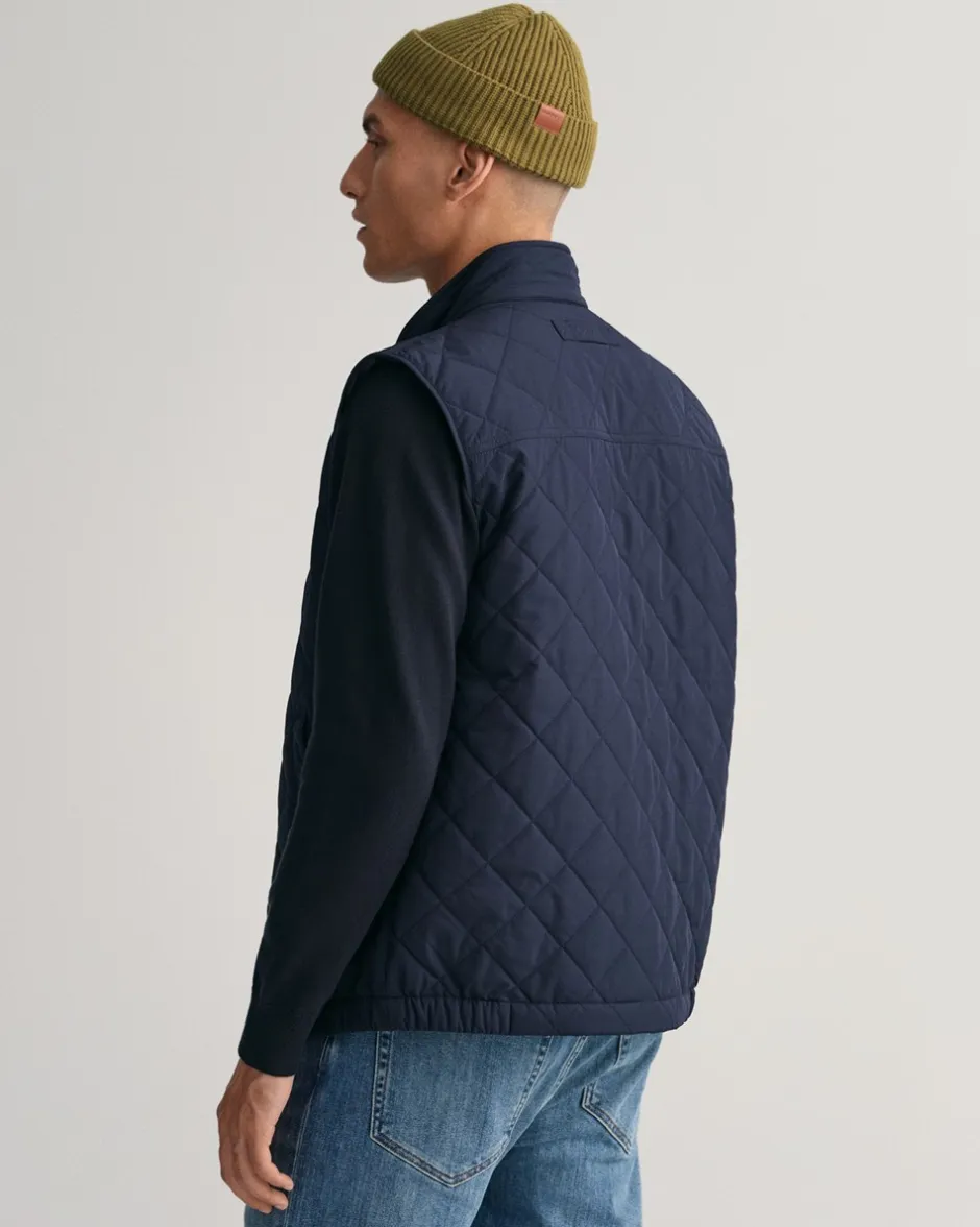 New GANT Quiltet Windcheater Vest, , L Evening Blue