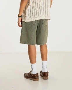 Woodbird Rami Dirt Shorts, , 30 Dark Green
