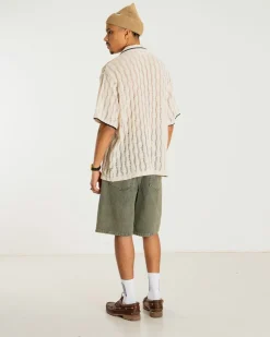 Woodbird Rami Dirt Shorts, , 30 Dark Green