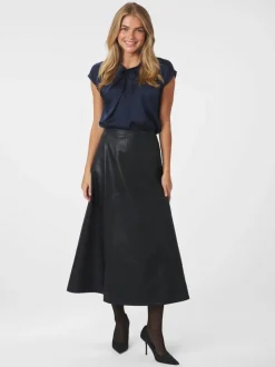 Sale Neo Noir Raya Faux Leather Nederdel, , 38 Black