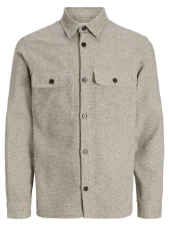 Sale Jack&Jones Rayle Melange Solid Overshirt, , M Ermine