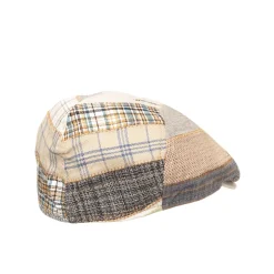 New MJM Rebel Linen Flatcap, , XL Beige Patchwork