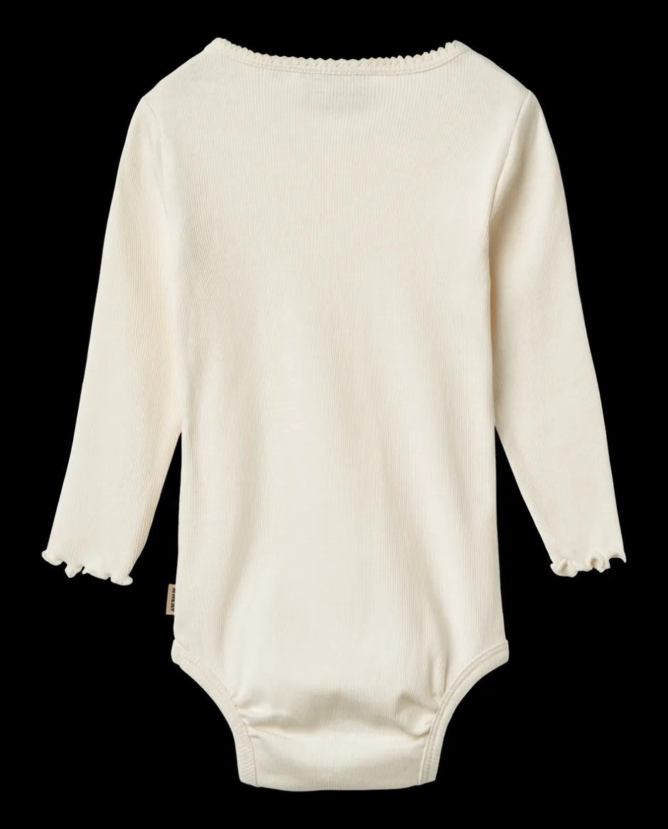 Wheat Regitze Langærmet Rib Body, , 68 cm*Børn Bodies & Heldragter