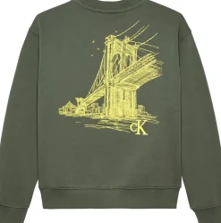 Hot Calvin Klein Relaxed Back Print Sweatshirt, , 152 cm Thyme