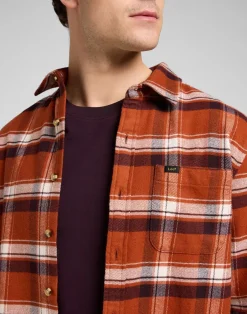 Discount Lee Relaxed Mercantile Skjorte, , L Rusty Clay Plaid