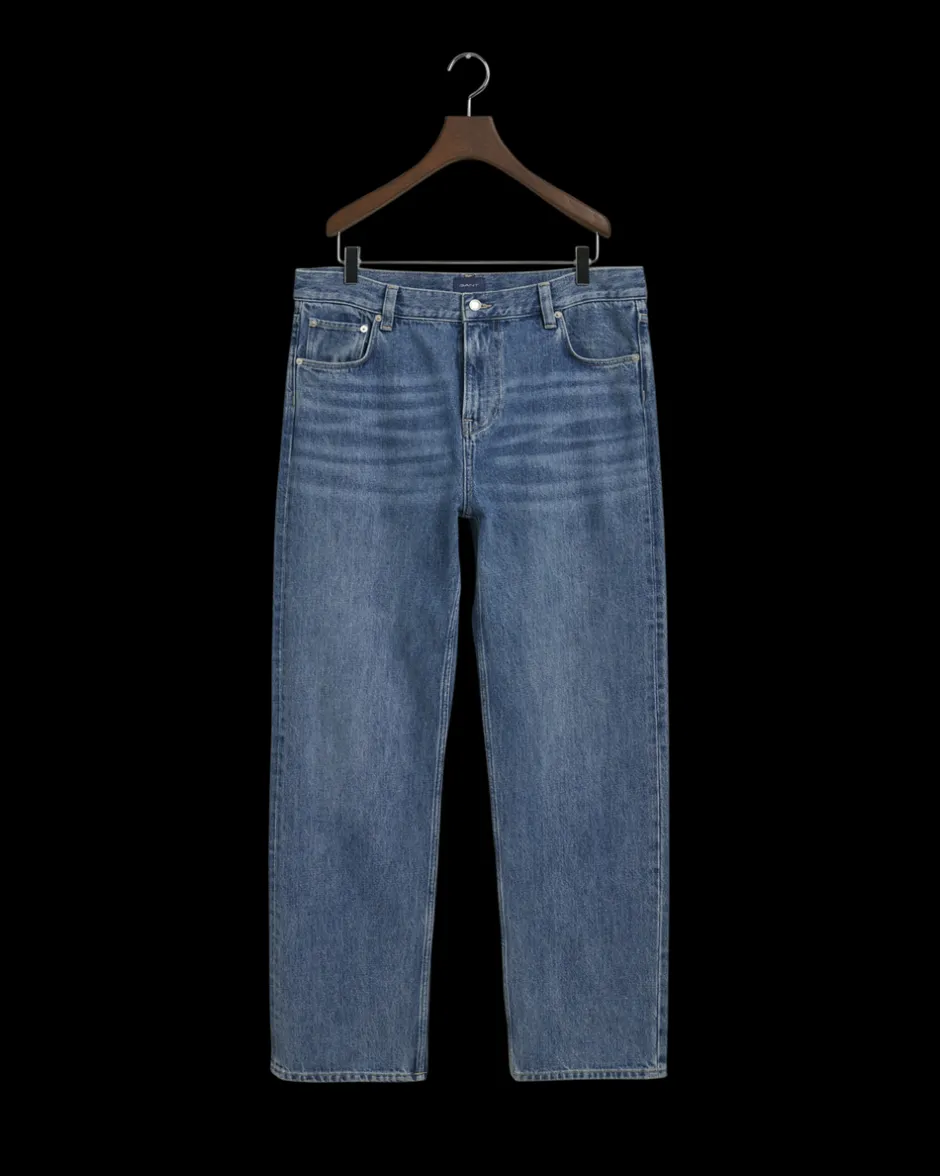 Best GANT Relaxed Stone Washed Jeans, , 31 Mid Blue