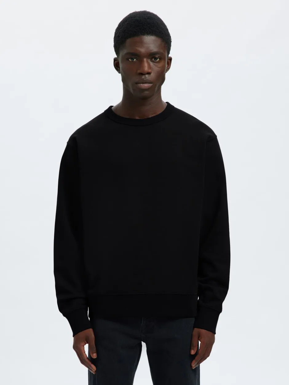 Online Selected Homme Relaxluke Crew Neck Sweatshirt, , L Black