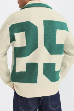 Sale Solid Ren College Cardigan, , XL Oatmeal Melange
