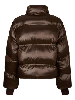Discount Neo Noir Rhea Shiny Puffer Jakke, , 34 Dark Brown