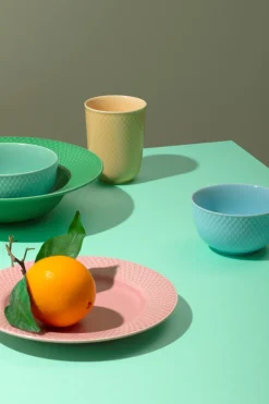 Lyngby Porcelæn Rhombe Color Frokosttallerken, Rose, Ø21 cm* Tallerkener
