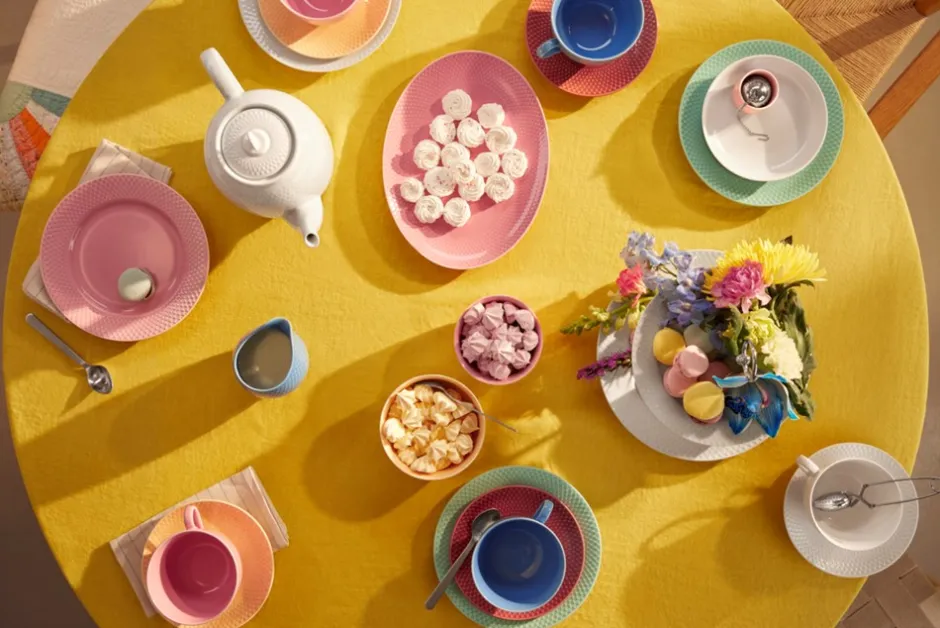 Lyngby Porcelæn Rhombe Color Frokosttallerken, Rose, Ø21 cm* Tallerkener