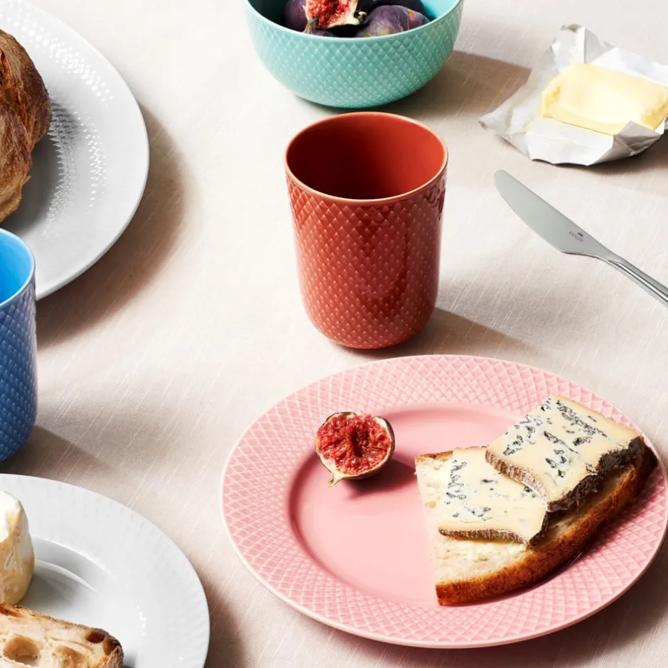 Lyngby Porcelæn Rhombe Color Frokosttallerken, Rose, Ø21 cm* Tallerkener