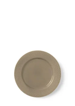 Outlet Lyngby Porcelæn Rhombe Earth Frokosttallerken, , Ø23 cm Clay