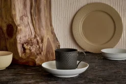 Outlet Lyngby Porcelæn Rhombe Earth Frokosttallerken, , Ø23 cm Clay