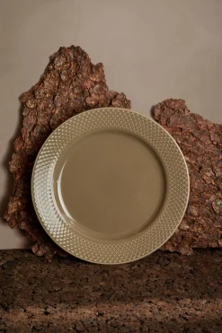 Outlet Lyngby Porcelæn Rhombe Earth Frokosttallerken, , Ø23 cm Clay